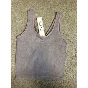 Yelete Ribbed Seamless Tank‎ Top Light Mocha V-Neck Crop Camisole SML637_LMO OS